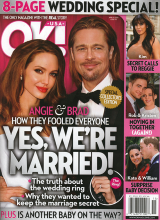 Illustration for article titled This Week in Tabloids: Angelina Thinks Her Giant Engagement Ring Is Tacky